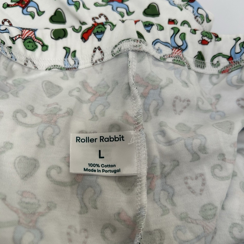 Roller Rabbit NWT Merry Monkey Christmas Pajamas Multicolor Cotton Size Large - Picture 3 of 7